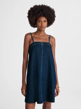 Madewell Denim A-Line Mini Dress in Bright Rinse Wash, Size X-Small